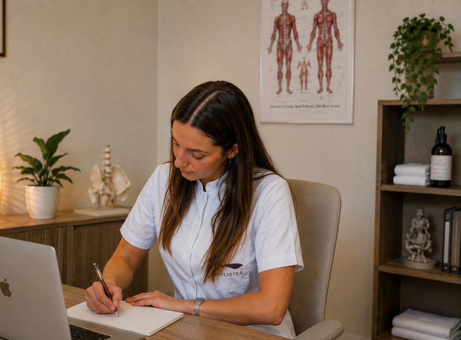 Orianne Denouel dans son espace de travail